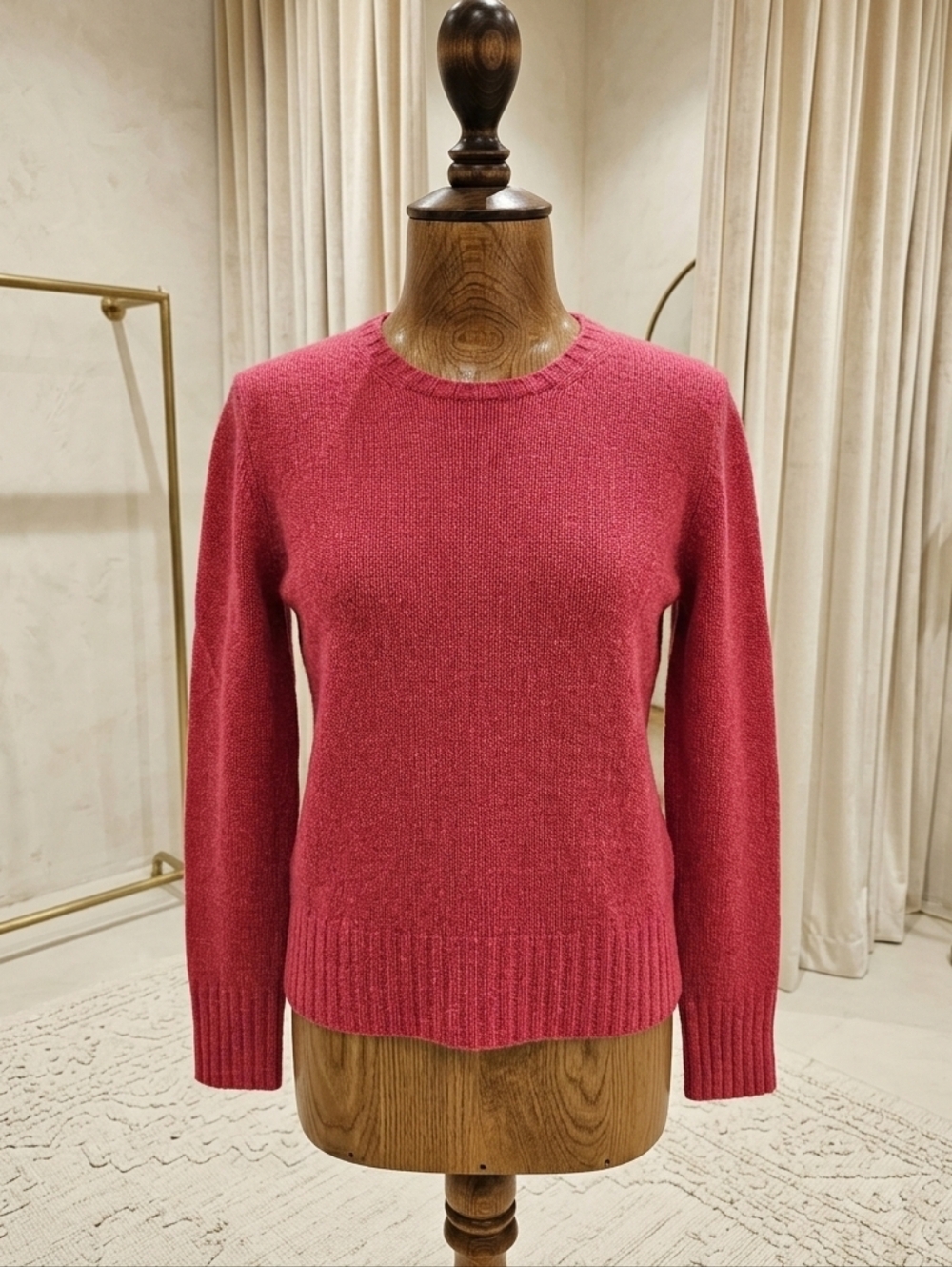New Scotland 100% Cashmere Pink Sweater Sz L Soft Luxe Classic